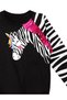 Ruffled Zebra Girl's Black Long Sleeve Sweatshirt - 5