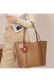 Brown & Pink Floral Bag Charm,Sunflower PU Keychain for Women,Flower Handbag and Backpack Accessory - 2
