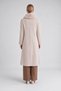 Fur Collared Cashmere Cardigan Beige - 3