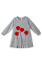 Girls' Winter Floral Patterned Knitwear Gray Long Sleeve Ruffle Dress 3-9 Years - 4