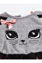 Girl's Tulle Poncho Gray Tutu Fluffy Long Sleeve Dress - 6