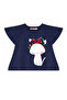 Floral Cat Girl's Navy Blue Summer T-Shirt Poplin Shorts Set - 5