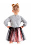 Girl's Tulle Poncho Gray Tutu Fluffy Long Sleeve Dress - 2