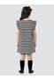 Girls' Floral Dress Black and White Striped Spring Summer Season 3-6 Years Old - 2