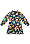 Girls Winter Floral Pattern Navy Blue Long Sleeve Ruffle Dress Age 4-10 - 4