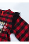 Unicorn Plaid Tulle New Year Girl Red Dress - 6