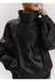 Women's Zr Model High Collar Vein Patterned Soft Fabric Water Repellent Women's Viral Oversize Leather Jacket Coat - 3