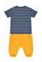 Striped Sailor Dino Boys Summer T-Shirt Capri Shorts Set - 4