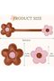 Brown & Pink Floral Bag Charm,Sunflower PU Keychain for Women,Flower Handbag and Backpack Accessory - 3