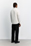 Men's Ecru Bottom-Bottomed Collar Soft Touch Long Sleeve Comfort Fit Shirt A62Y2021 - 4