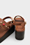 Jennie Wedge Heeled Colorful Stone Double Strap Women's Sandals - 4