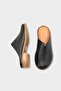 Nancey Genuine Leather Short Heeled Women's Sabo Slippers - 4