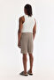 Men's Mink Knitted Regular Fit Shorts with Elastic Waist, Lace-Up and Side Pockets A61Y3640 - 3