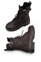 Women's Winter Stylish Boots with Zipper and Thick Sole, Brown - 2