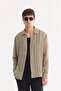 Men's Light Khaki Wide Collar Breathable Comfort Fit Shirt A61Y2087 - 3
