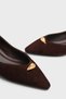 Michelle Genuine Leather Pointed Toe Short Heel Stylish Women's Shoes - 3