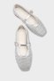 Marnia Buckle-Strapped, Blunt-Toe, Straw-Look Women's Ballerinas - 3