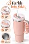 316 L Steel 1.2 L Pink Hand Thermos Mug with Straw (No Sealing) Cin856Pm - 4