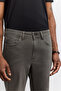 Men's Khaki Antique Washed Cotton Elastane Roma Crop Slim Fit Jean Trousers A62Y3504 - 2