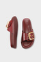 Cybelle Flat Heeled Single Strap Metal Buckle Women's Slippers - 4