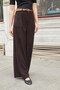 Women's Honeycomb Velvet High Waist Pleated Palazzo Trousers with Pockets-Brown - 5