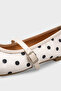 Cathryn Buckle-Strapped Polka Dot Women's Ballerinas - 4