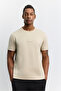 Men's Beige Crew Neck Cotton Easy-Iron Regular Fit T-Shirt A62Y1022 - 5