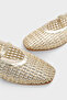 Marnia Buckle-Strapped, Blunt-Toe, Straw-Look Women's Ballerinas - 3