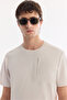 Men's Beige Crew Neck Anti-Wrinkle Quick Dry Technical Fabric Regular Fit T-Shirt A61Y1099 - 2
