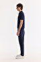Men's Navy Blue Polo Collar Buttonless Textured Regular Fit Knitwear T-Shirt A61Y5044 - 3