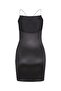 Square Collar Slim Fit Black Women's Dress 12248800