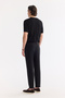 Men's Black Elastic Waist Linen Blend Relaxed Fit Trousers A61Y3204 - 3