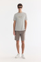 Men's Gray Crew Neck Printed Viscose Blended Bi-Stretch Regular Fit T-Shirt A61Y1160 - 5