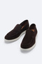 Men's Brown 100% Suede Leather Loafer Shoes A61Y8010 - 2