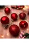 6 Pieces Christmas Ornament, Red Ball 4 cm Christmas Ball - 8