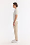 Men's Ecru Polo Collar Buttonless Textured Knitwear Regular Fit T-Shirt A61Y5033 - 3