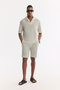 Men's Ecru Apaj Collar Cotton Soft Touch Comfort Fit T-Shirt A61Y2064 - 6