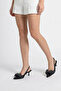 Nikolia Stoned Bowknot Pointed Toe Satin Mid-Heel Women's Shoes - 2