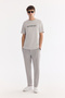 Light Gray High Waist Ribbed Buckle Detailed Trousers - 8
