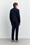 Men's Navy Blue Half Turtleneck Basic Plain Rayon Sweater B005151 - 5