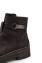 Women's Buckle-Strapped Thick Sole Zippered Chelsea Boots Brown - 6