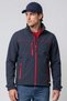 Unisex Navy Blue Full Zip Fleece Softshell Jacket Regular Pockets Polo Collar Wind Resistant