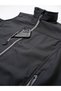Men's Black Zippered Softshell Vest with Shoulder Robes, Fleece Lining, Adjustable Elastic, Pockets - 2