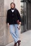 Front Tie-Up Stitched Jacket - Black - 3