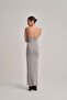 Women's Backless Strappy Long Dress Gray Melange Single Item Maxi Length Summer Dress - 5