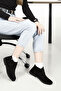 Women's Black Suede Oxford Mold Rubber Sole Genuine Leather Boots - 3