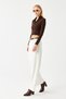 Women's Brown Antique Zippered Pointed Toe Genuine Leather Boots - 3