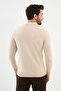 Plain Slim Fit Polo Neck Men's Knitwear Sweater Beige - 11501.24K - 5