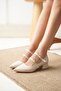 Women's Jovis Short Heeled Shoes - Tan-Patent Leather - 4