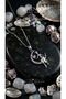 Crescent Sitting Fairy Figure Steel Necklace